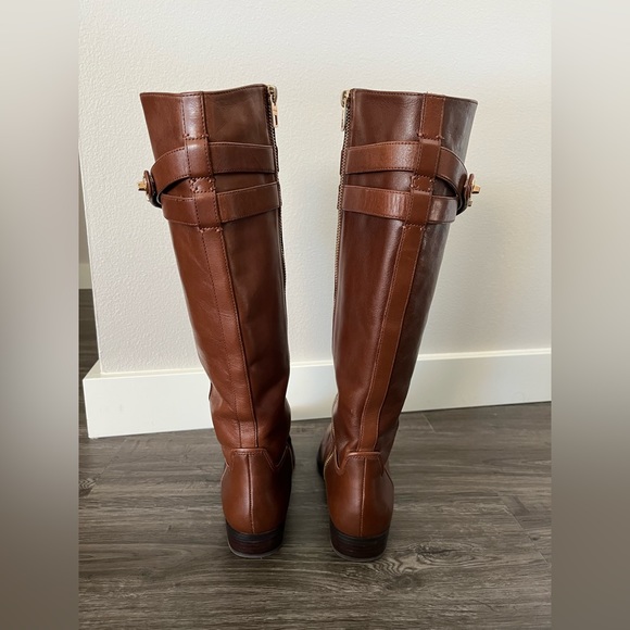 Coach Linette Brown Calf Leather Boots - Picture 7 of 10